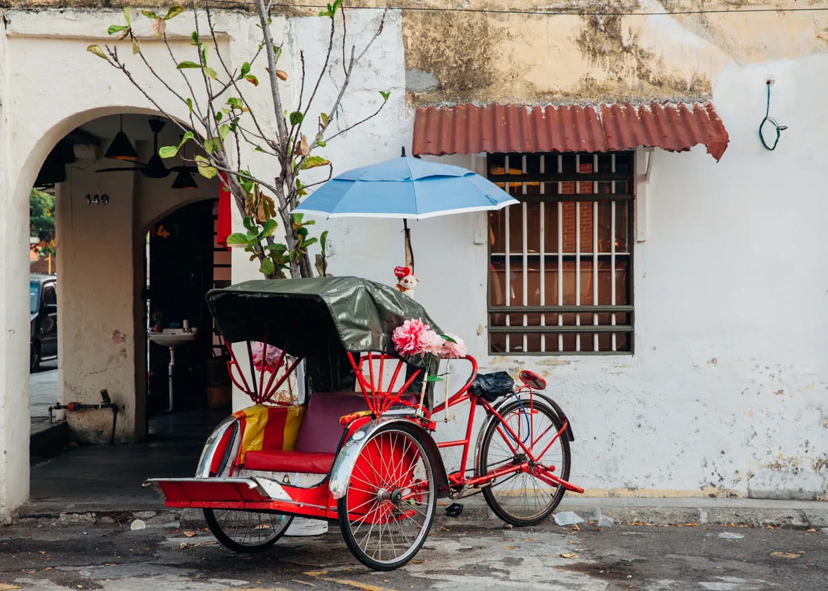 how to get around penang island trishaws